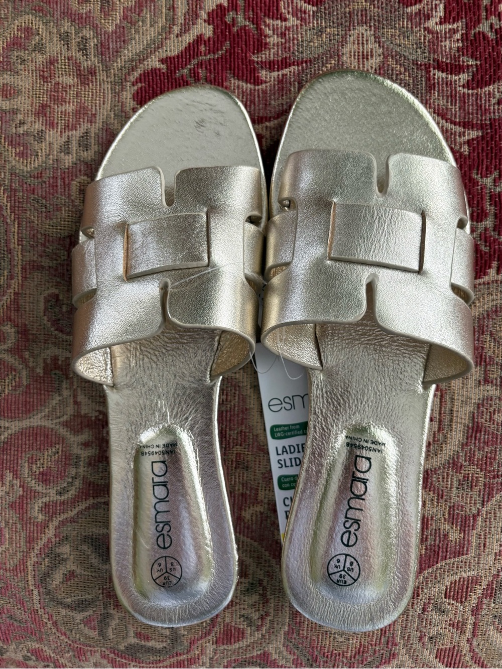 Metallic Gold Women’s Slide Sandals